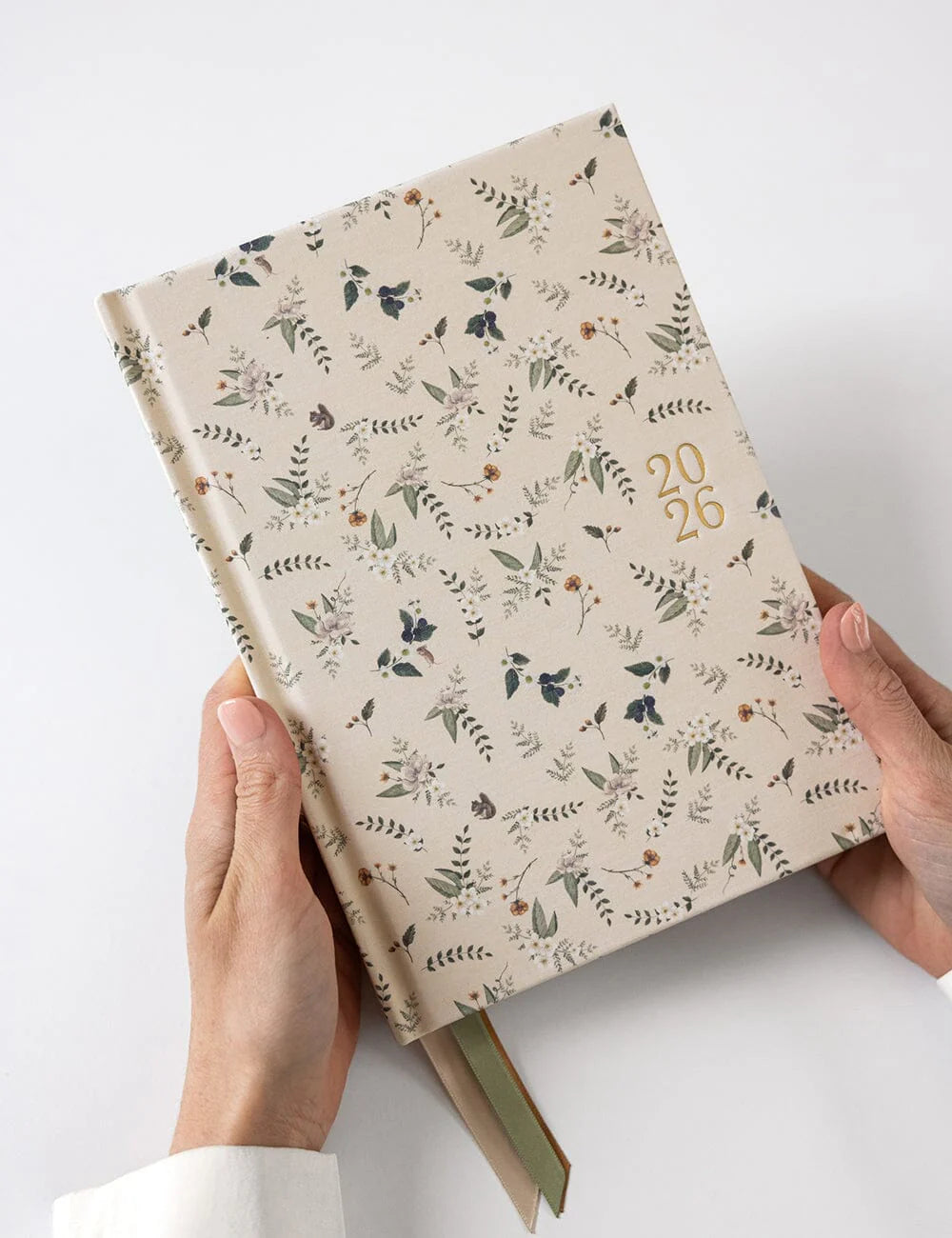 Bespoke Letterpress |  2026 Desktop Linen Bound Planner - Button Fern