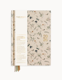 Bespoke Letterpress |  2026 Desktop Linen Bound Planner - Button Fern