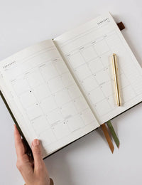 Bespoke Letterpress |  2026 Desktop Linen Bound Planner - Hunter Green