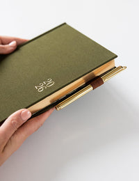 Bespoke Letterpress |  2026 Desktop Linen Bound Planner - Hunter Green