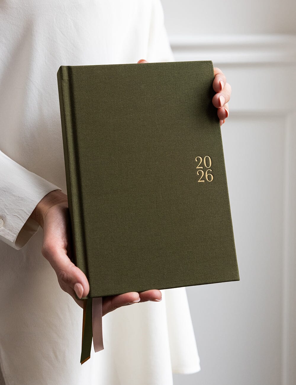 Bespoke Letterpress |  2026 Desktop Linen Bound Planner - Hunter Green