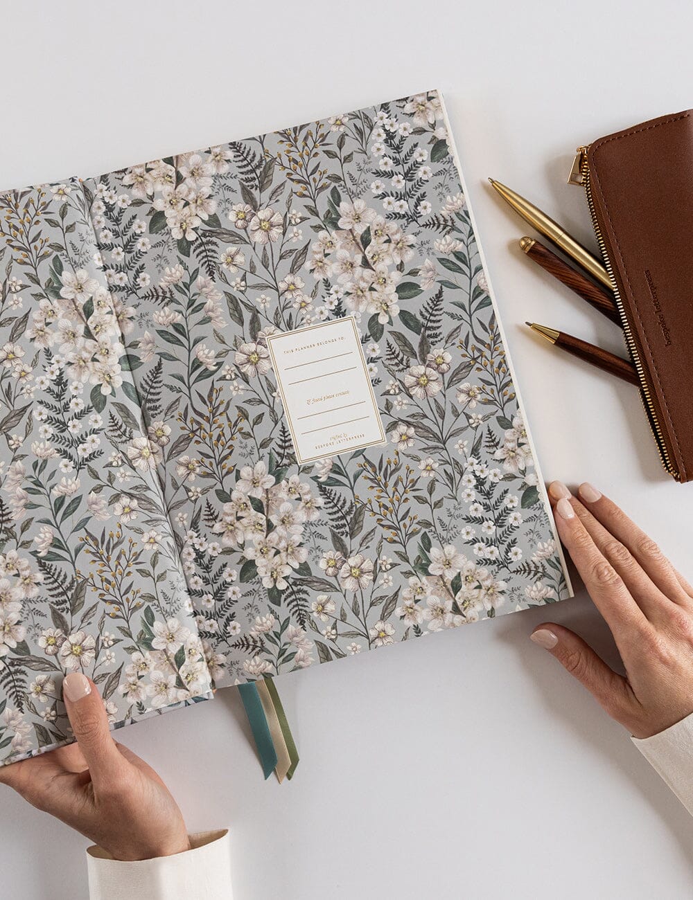 Bespoke Letterpress | 2026 Teachers A4 Planner - Ivory Garden