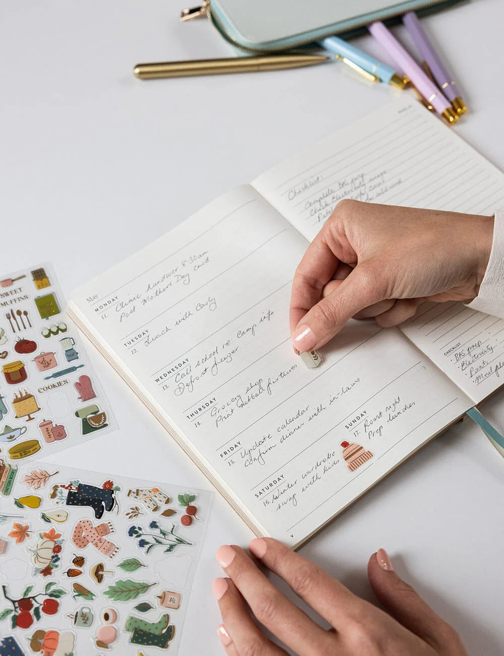 Bespoke Letterpress |  2026 Weekly Planner Notebook - Ivory Garden