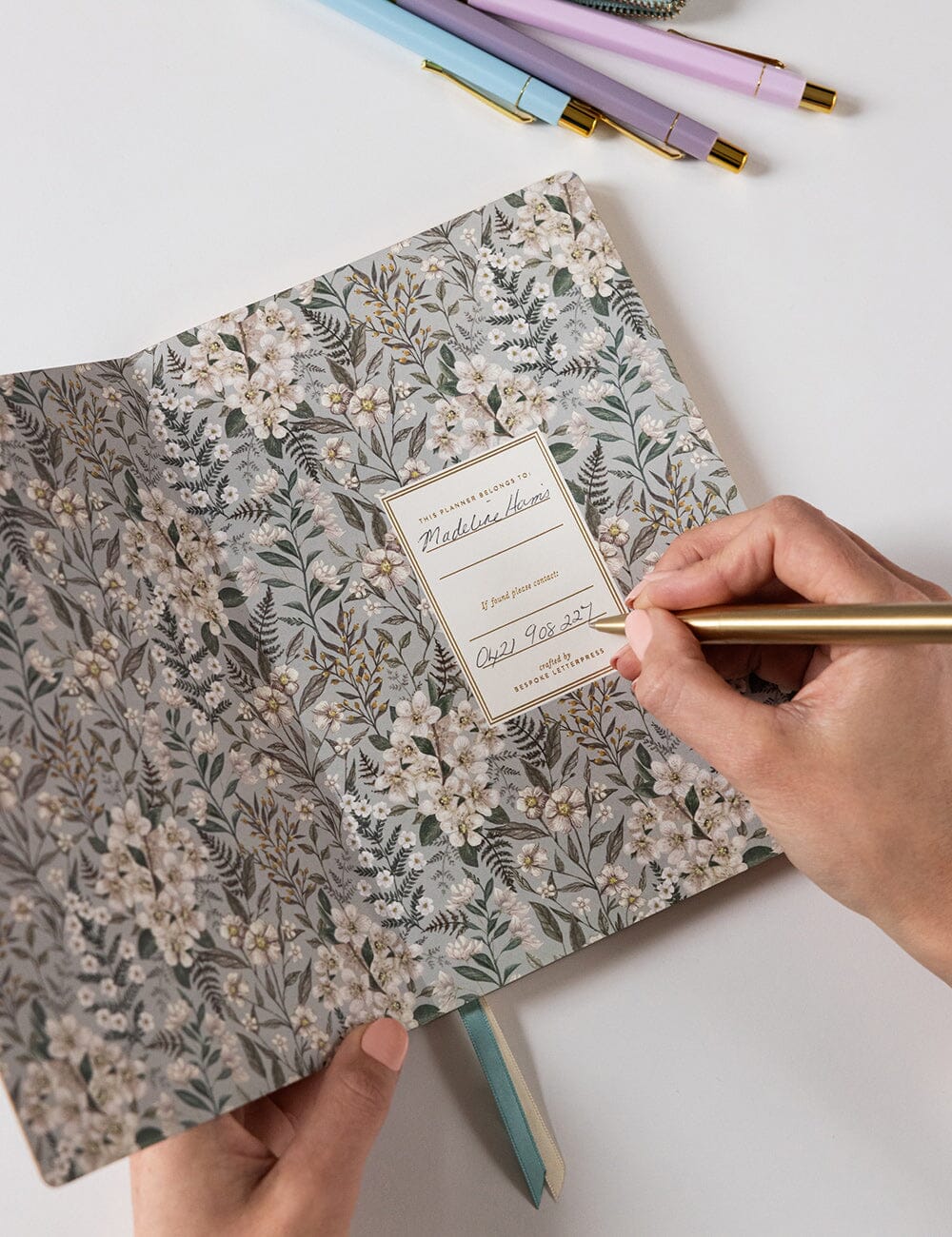 Bespoke Letterpress |  2026 Weekly Planner Notebook - Ivory Garden