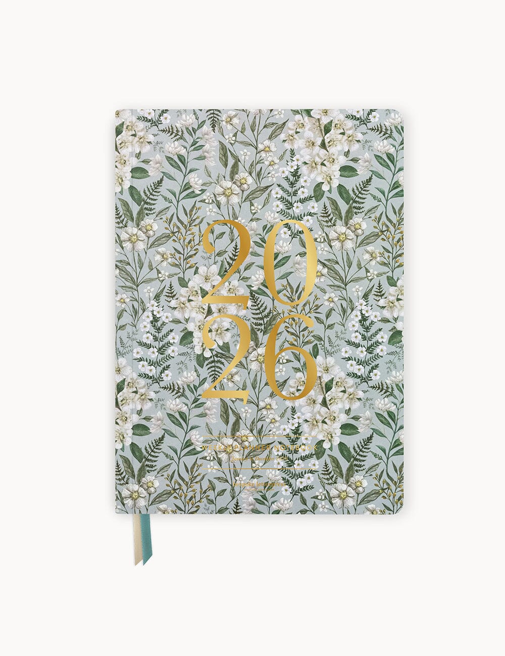 Bespoke Letterpress |  2026 Weekly Planner Notebook - Ivory Garden