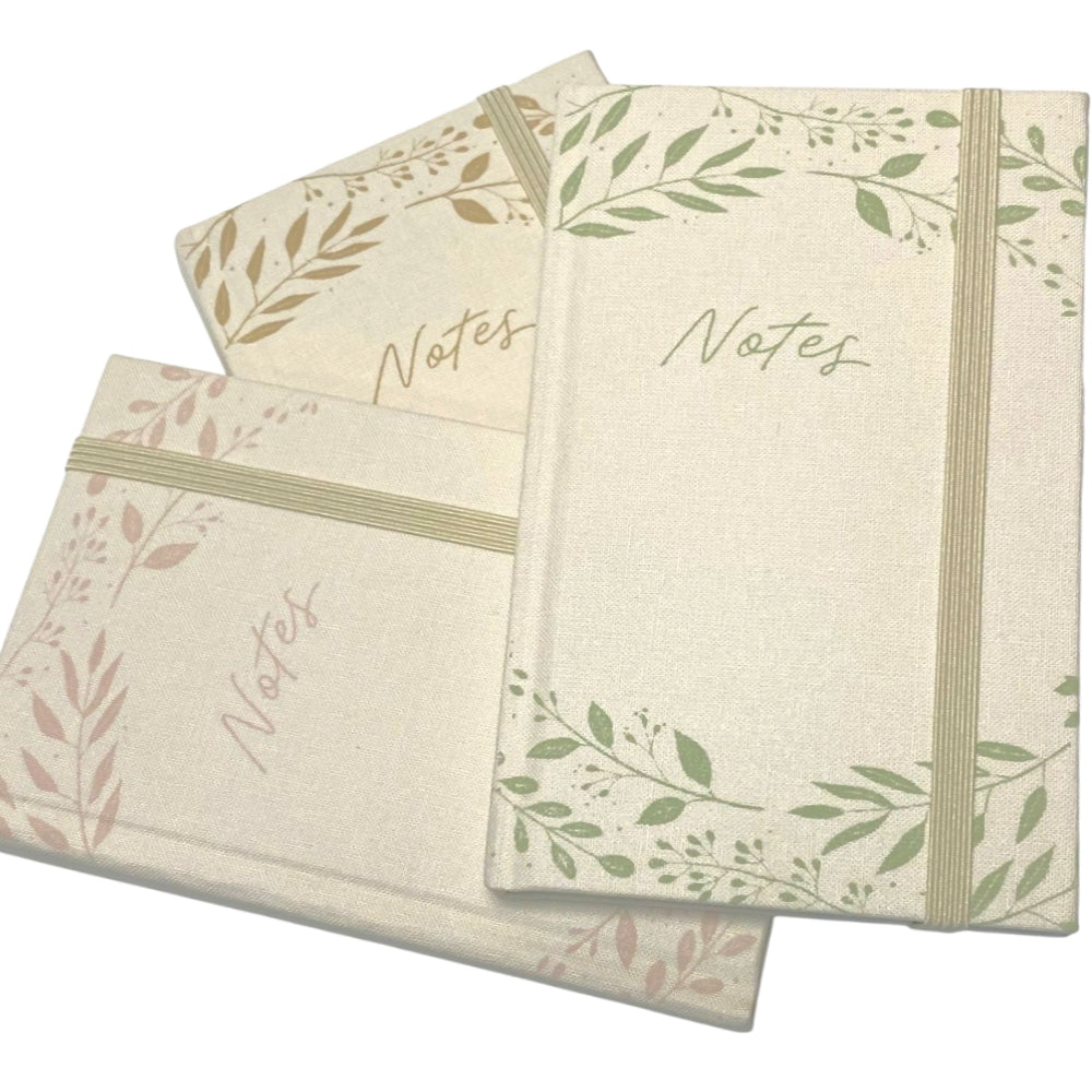 Fabric Cover Notebook - Leaves A6