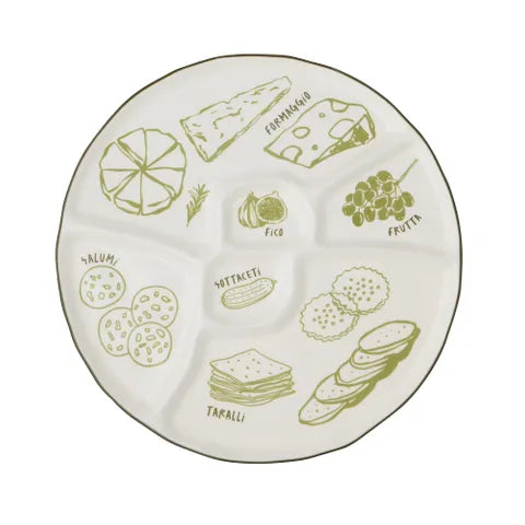 Deli Ceramic Divided Platter - Green