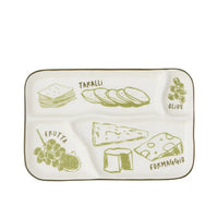 Deli Ceramic Divided Platter - Green