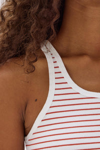 Assembly Label | Drew Rib Tank - Papaya/White