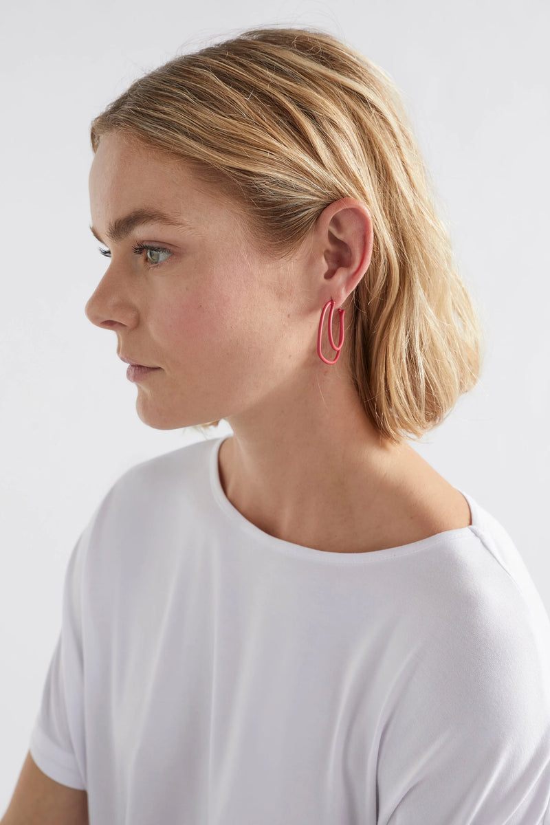 ELK | Byra Hoop Earrings - Coral