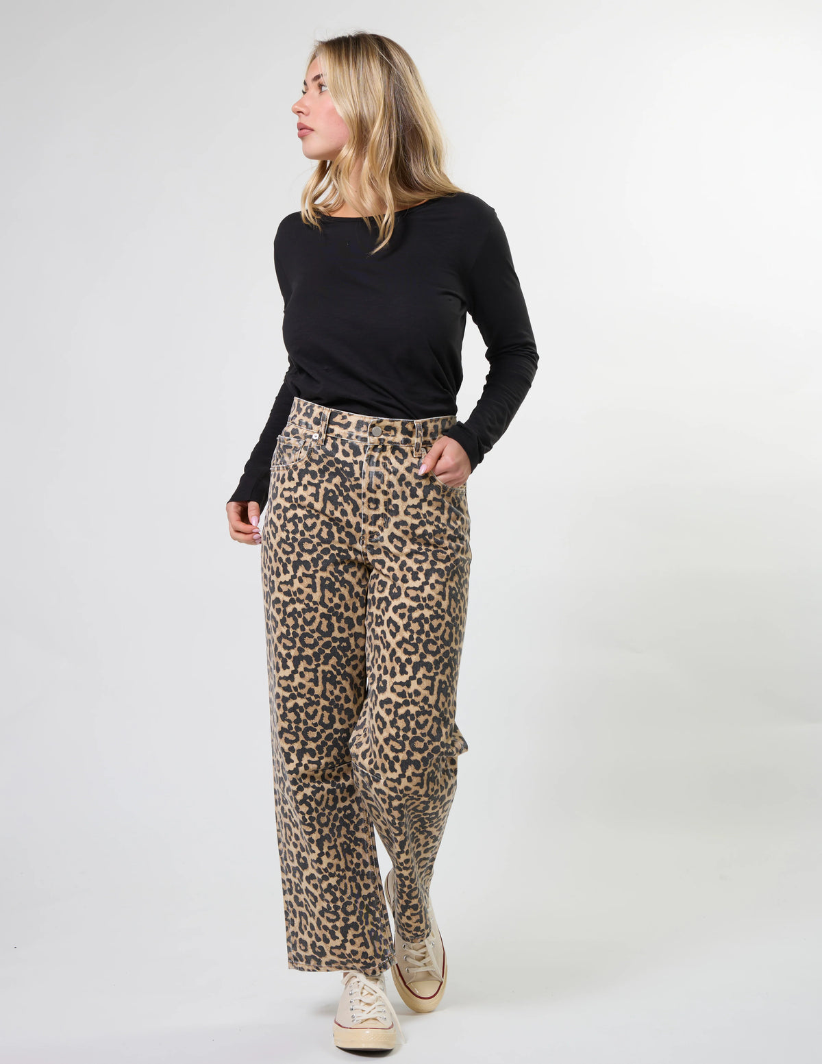 CARSON BARREL JEAN - LEOPARD