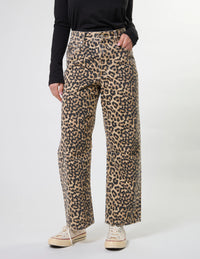 CARSON BARREL JEAN - LEOPARD