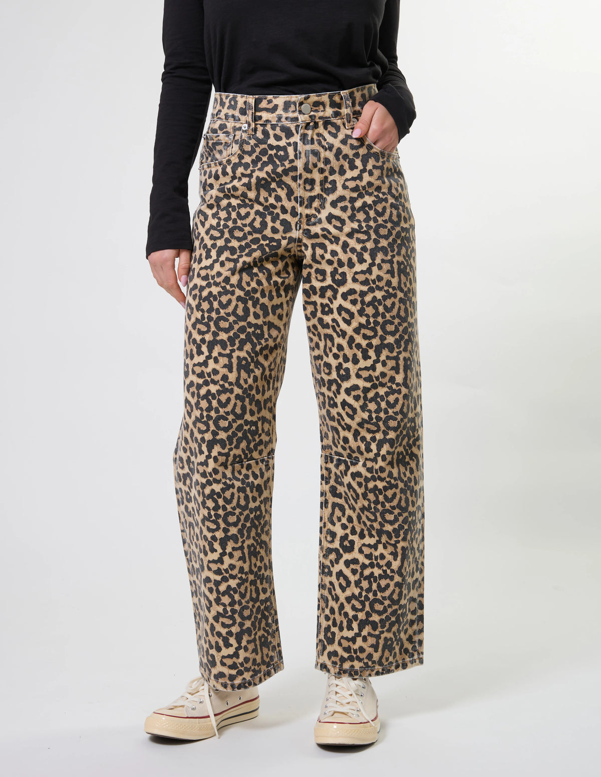 CARSON BARREL JEAN - LEOPARD