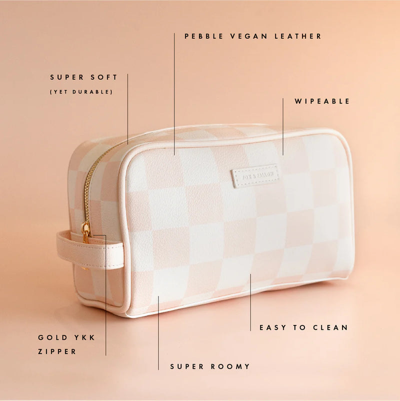 Fox + Fallow | Salmon Check Wash Bag
