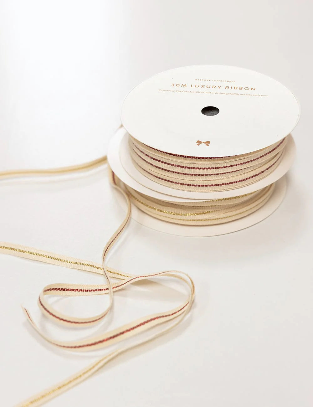 Bespoke Letterpress | Fine Cotton Ribbon with Line