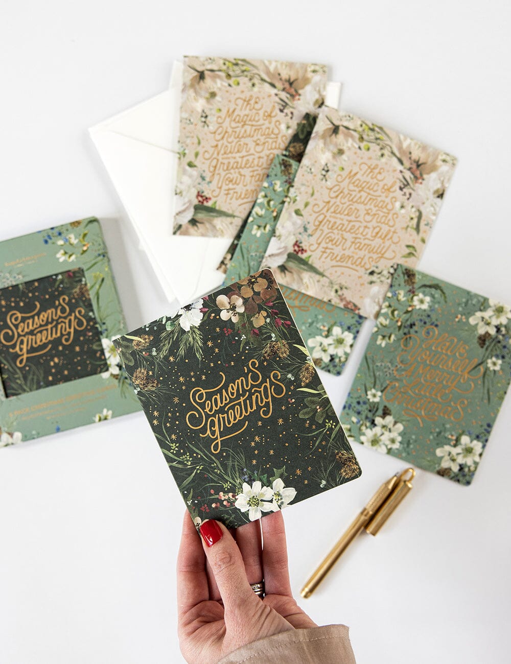 6 PACK CHRISTMAS CARD BOXSET - ENGLISH GARDEN