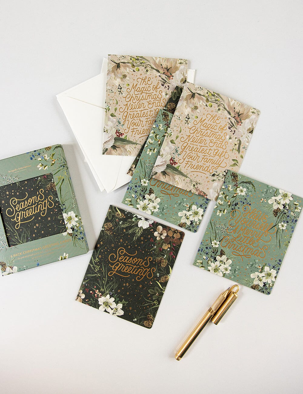 6 PACK CHRISTMAS CARD BOXSET - ENGLISH GARDEN