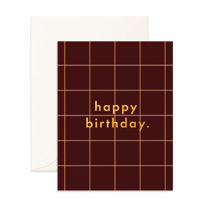 Fox & Fallow | Happy Birthday Raspberry Plaid Card