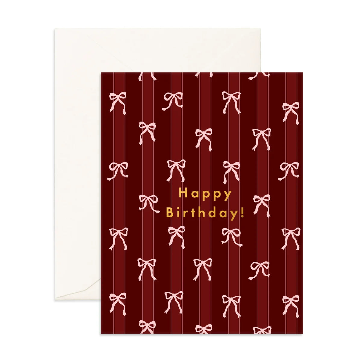 Fox & Fallow | Birthday Burgundy Striped Bows