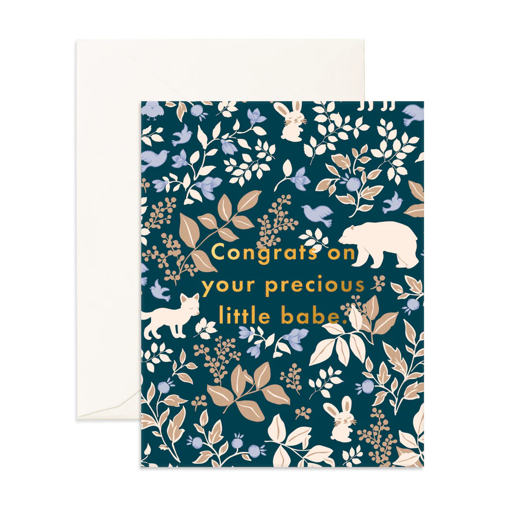 Fox & Fallow | Precious Babe Midnight Greeting Card