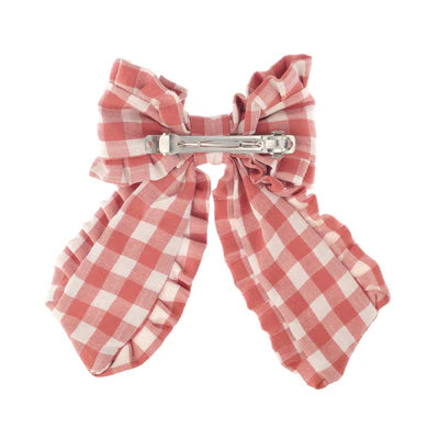 Rockahula | Gingham Ruffle Long Bow Clip