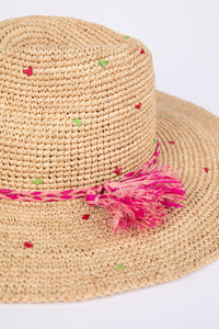 Holiday | Josie Hat - Natural w Pink