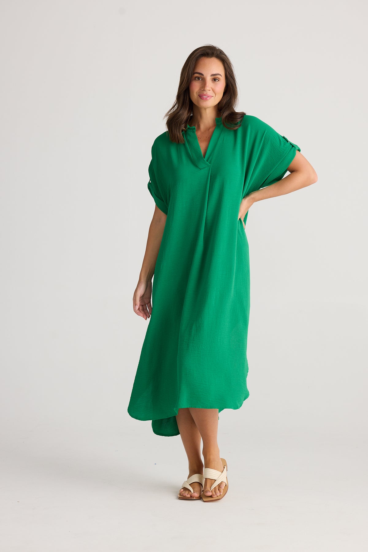 Holiday | Canal Overshirt Dress - Jade