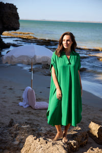 Holiday | Canal Overshirt Dress - Jade