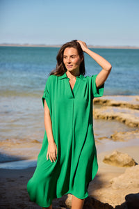 Holiday | Canal Overshirt Dress - Jade