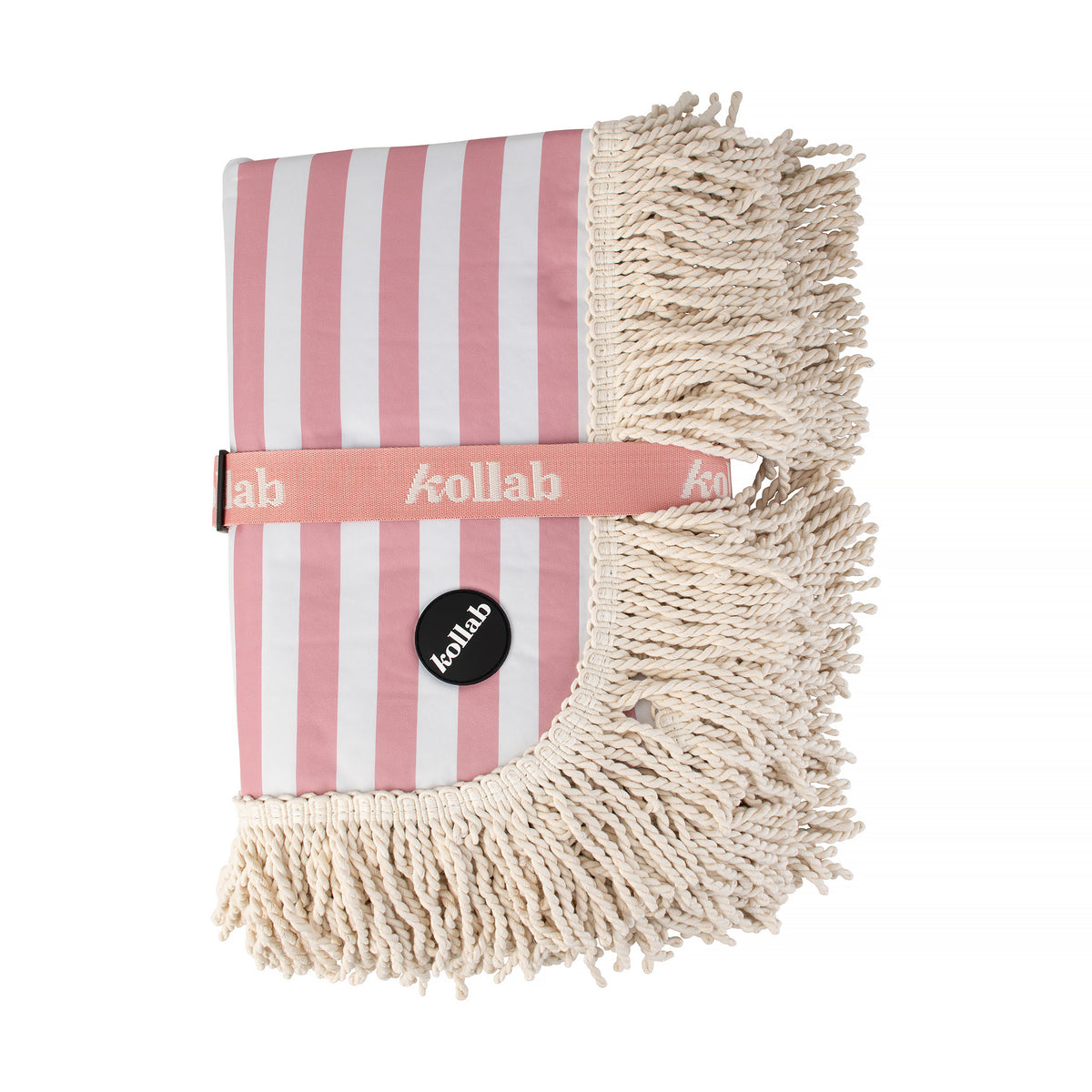 Kollab | Holiday Fringed Medium Picnic Mat - Rose Stripe