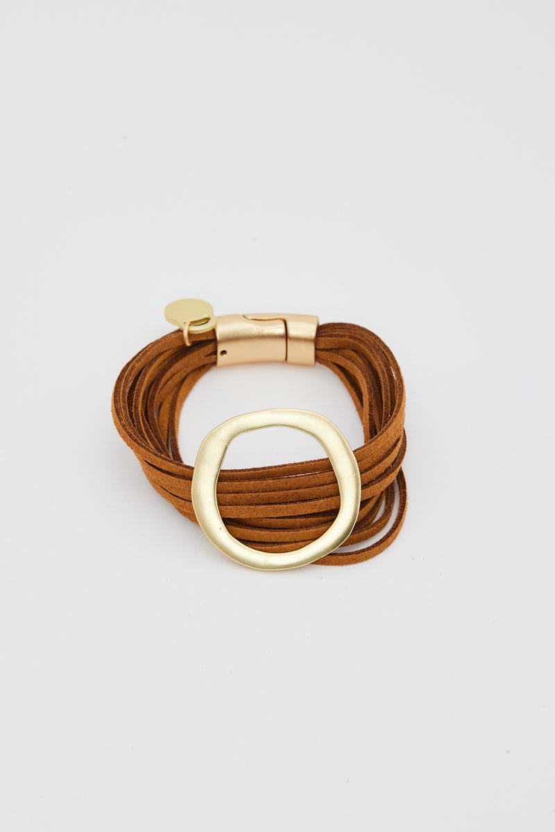 Andros Bracelet - Gold + Tan