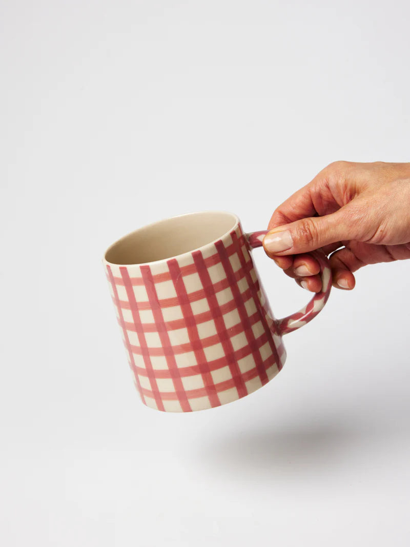Jones & Co | Larder Check Mug - Pink