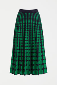 ELK | Leira Knit Skirt - Navy/Green Metallic