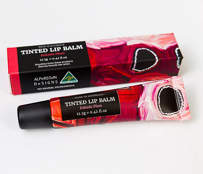 Kakadu Plum Tinted Lip Balm - Artwork by May Mayiwalku