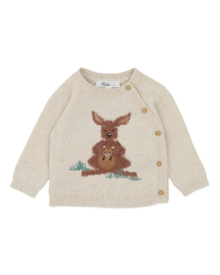 Bebe | Charlie Kangaroo Organic Knitted Cardigan