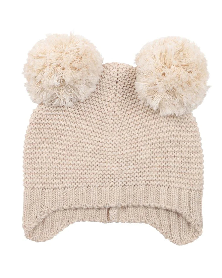 Bebe | Olive Pom Pom Knitted Beanie