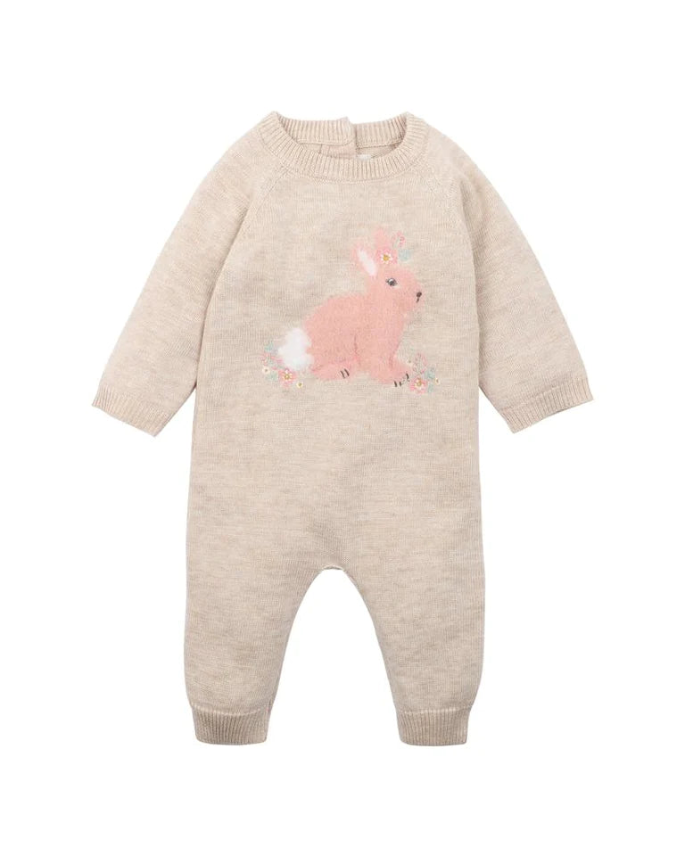 Bebe | Olive Bunny Knitted Romper