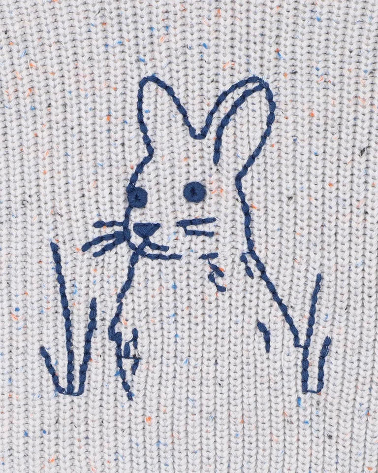 Bebe | Bunny Hand Embroidered Knit Jumper