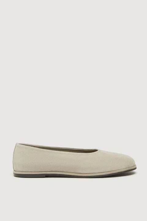 Assembly Label | Kate Suede Flat - Sand