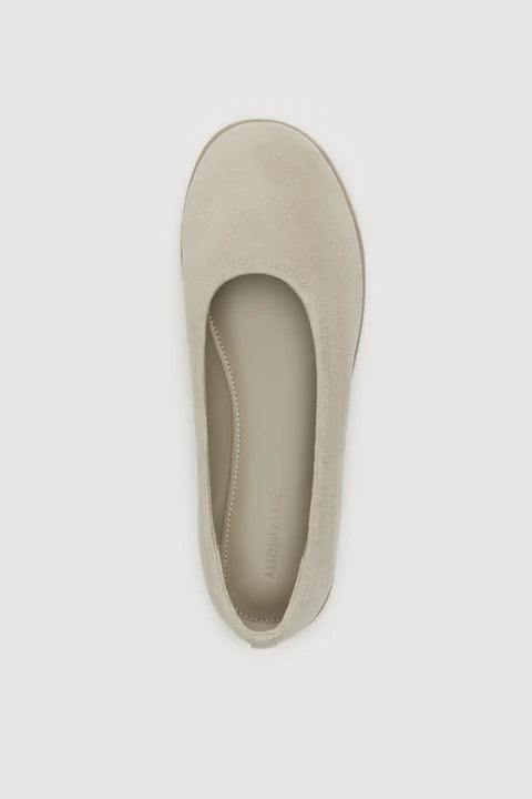 Assembly Label | Kate Suede Flat - Sand