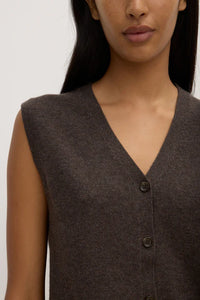 Assembly Label | Lara Cashmere Knit Tank - Ganache Marle