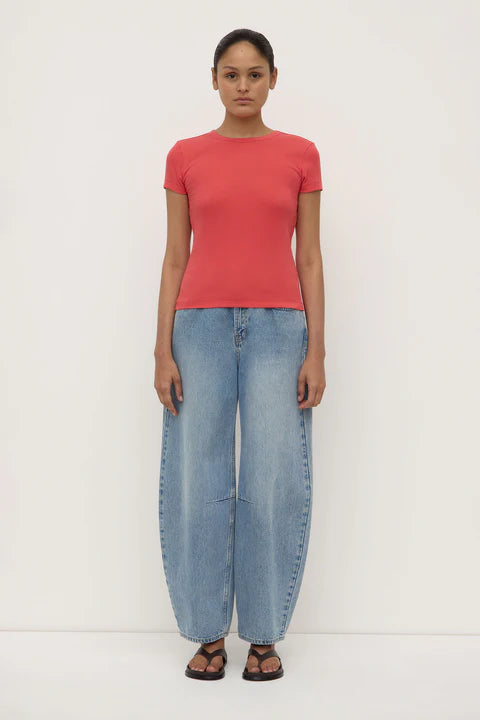 Assembly Label | Linley Rib Tee - Washed Chilli