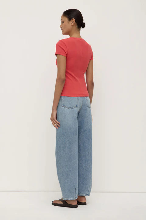 Assembly Label | Linley Rib Tee - Washed Chilli