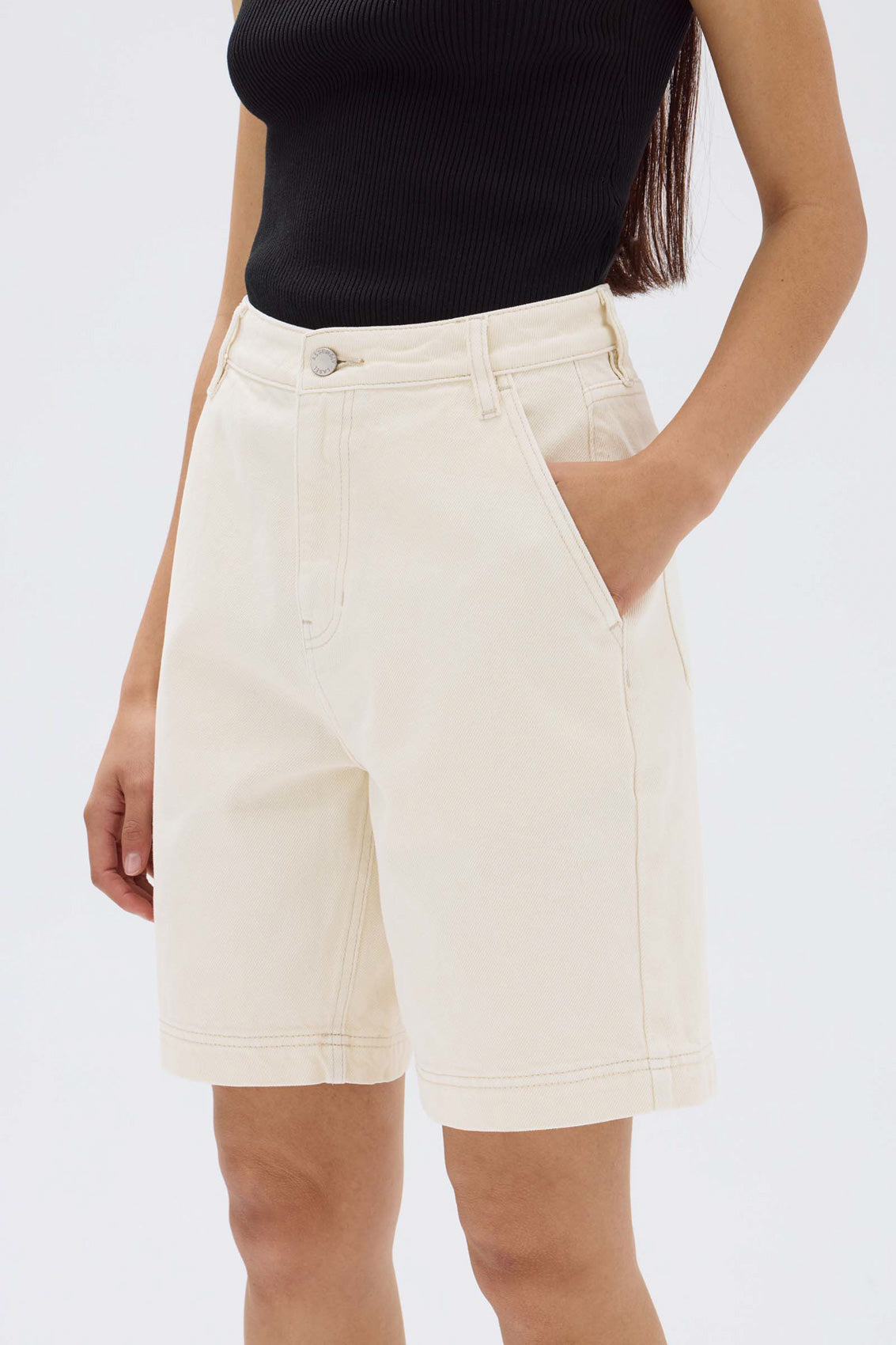 Assembly Label | Longline Denim Short - Ecru