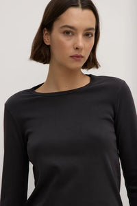 Assembly Label | Lyla Long Sleeve Tee - Washed Black