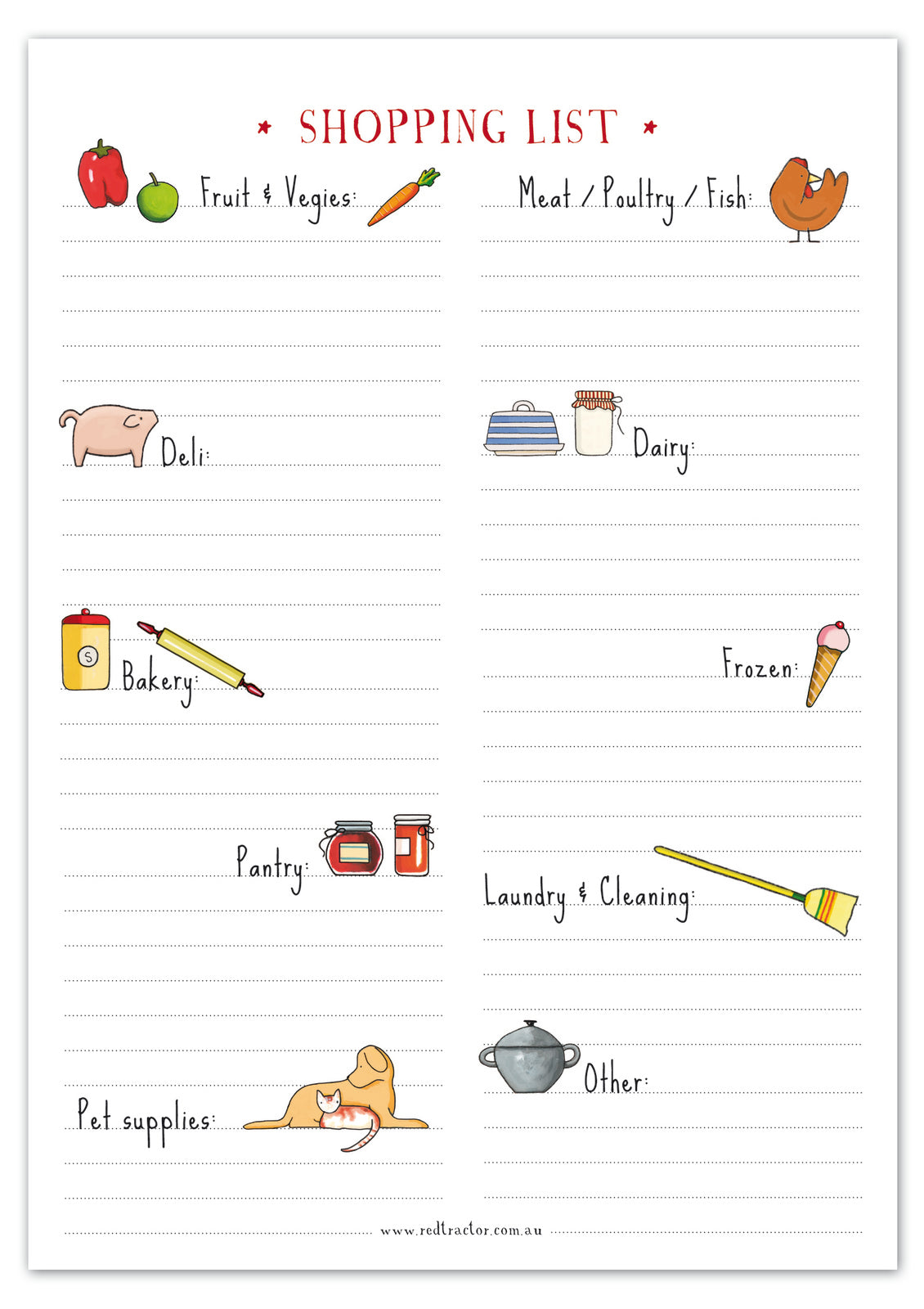 RTD Magnetic Notepad Shopping List
