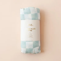 Fox & Fallow | Sage Stripe / Sage Check Organic Muslin Wrap Set