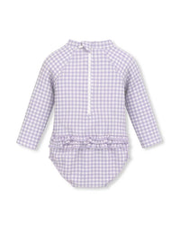 Minihaha Swim | Lilac Gingham LS Sunsuit