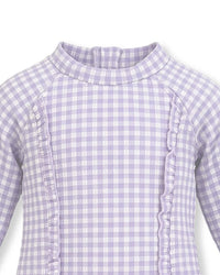Minihaha Swim | Lilac Gingham LS Sunsuit