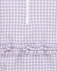 Minihaha Swim | Lilac Gingham LS Sunsuit